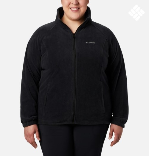 Women's Columbia Benton Springs Full Zip Jackets Black | Plus Size CA-R38AL